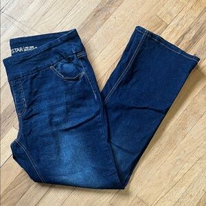 Stitch Star Mid Rise Bootcut Jeans - Indigo